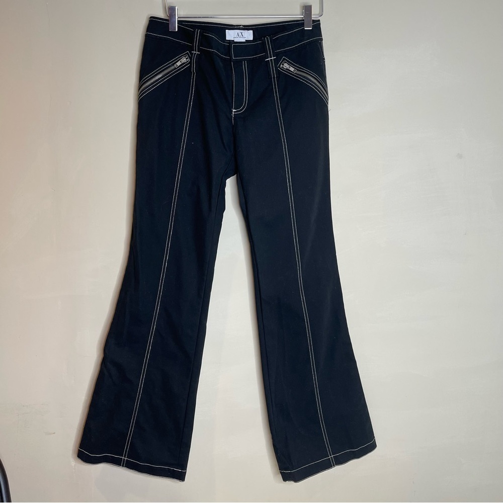 Armani exchange black zip pants size 6